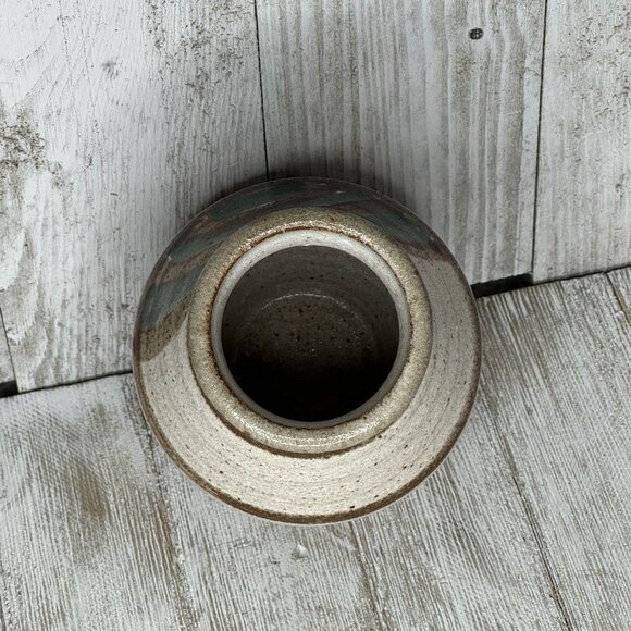 Vintage Stoneware Salt Glazed Hand Thrown Pottery Vase Signed MC 78 - Picture 4 of 6